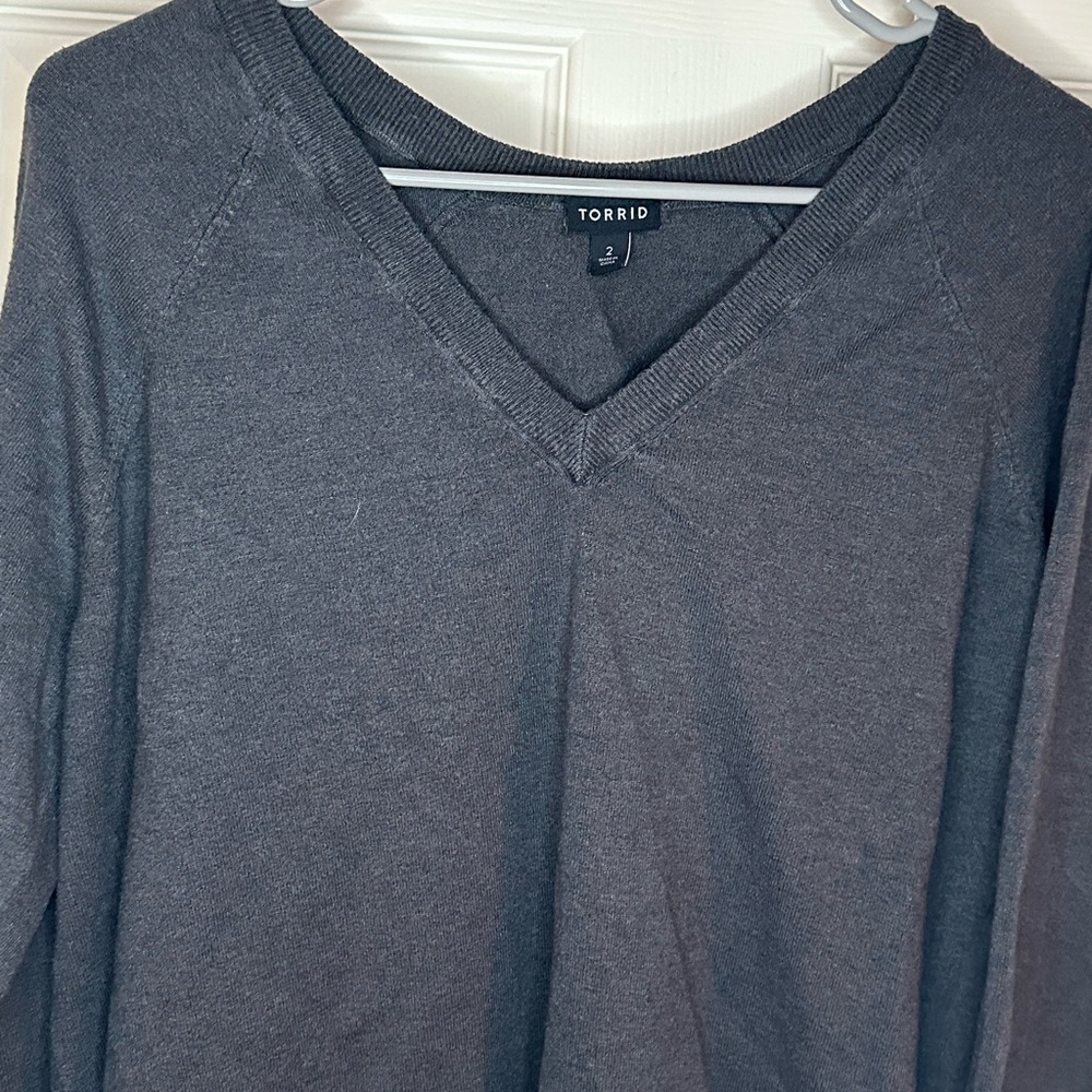 Torrid Charcoal V-Neck Pullover
